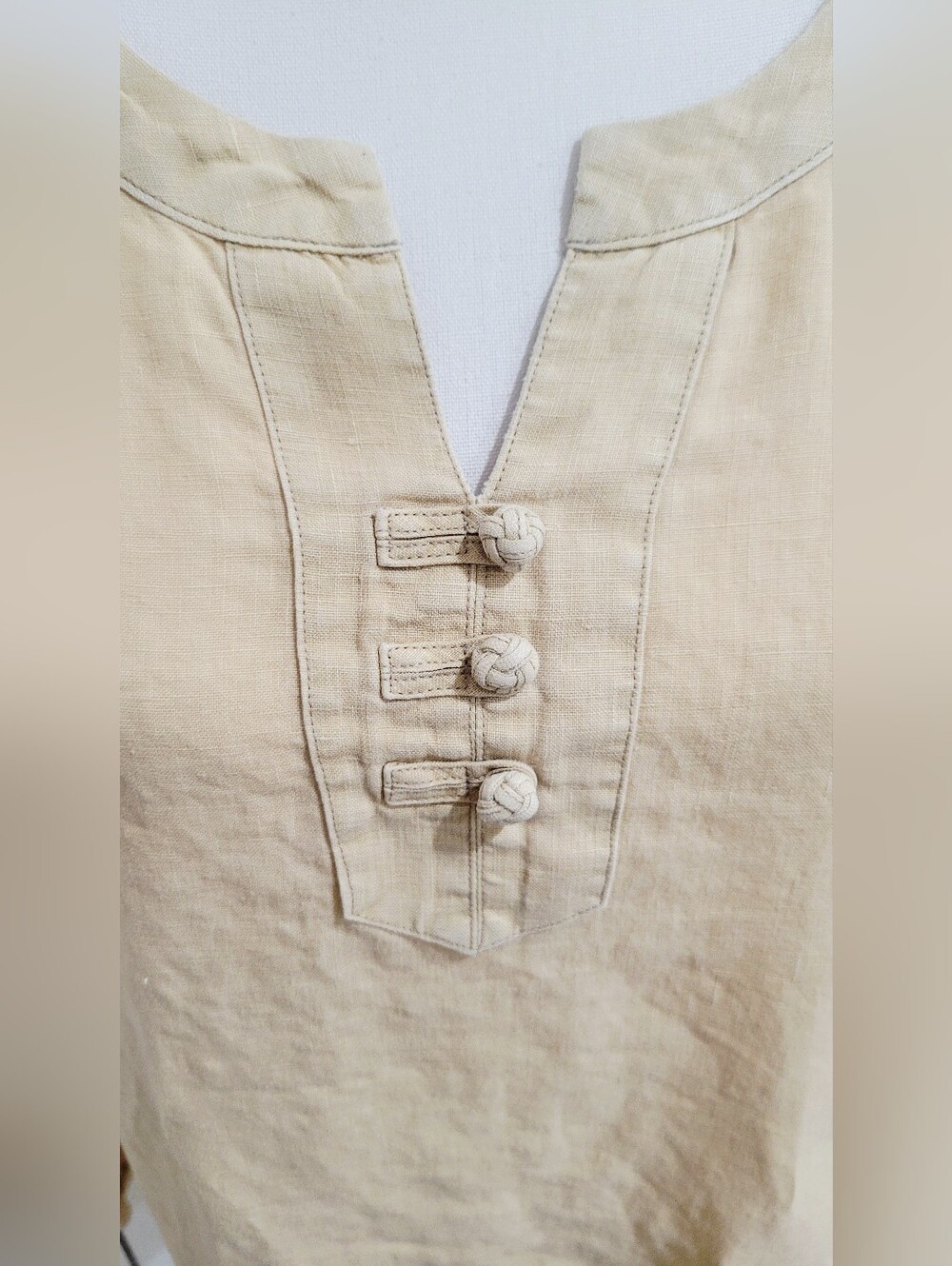 J. Jill 100% Linen Pale Yellow Tunic Top | Size Medium - Picture 4 of 8